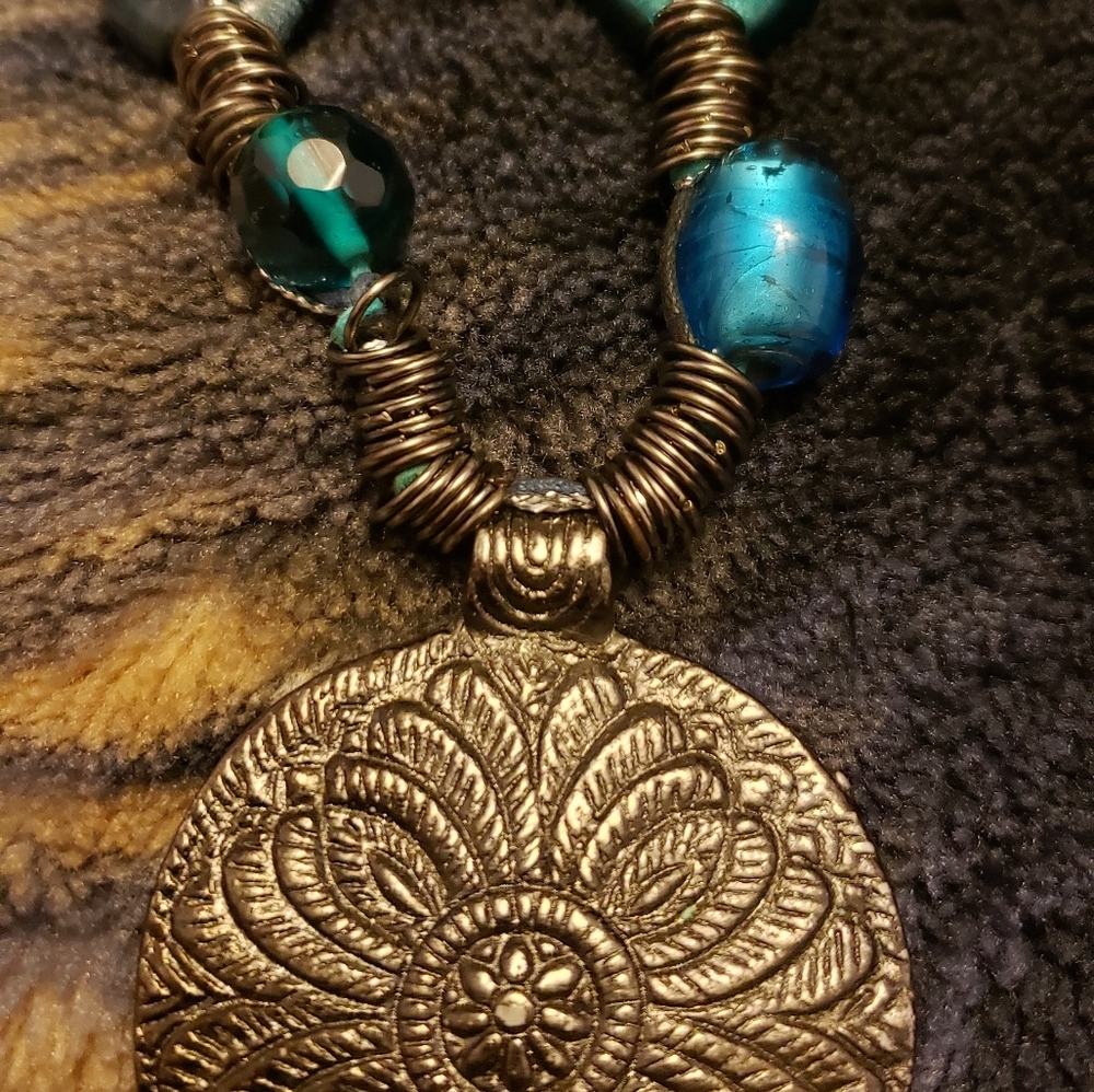 Blue glass pendant